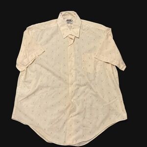 Pelham true vintage 70s geometric pattern men's shirt XL 17 24.5 in